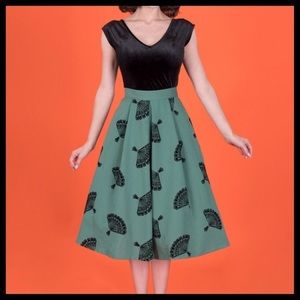 Tatyana Boutique Bettie Page Green Fanny Skirt